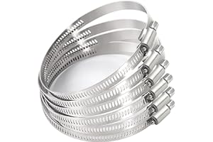 MIAHART 3 pouces Clip de tuyau réglable 304 en acier inoxydable colliers de serrage 6 Pack vis sans fin Bride d'entraînement de vis sans fin réglable de 59 mm à 82 mm
