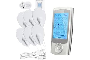 JUMPER TENS Professionale Elettrostimolatore Muscolare, Dispositivo di Terapia Ricaricabile, 16 Modalità di Dolore, 20 Livelli di Intensità per 2 Utenti, TENS per la Riduzione del Dolore (argento)