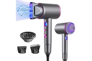 UNIPAMPA Anluomania Sèche-Cheveux Ionique, 2400W Seche Cheveux Professionnel, Sèche-cheveux Voyage, Hair Dryer Puissant 3 Températures/ 3 Vitesses, seche Cheveux Boucle, Seche Cheveux Silencieux Con 3 annexe