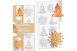 ScrapCooking - Moule pour Tuiles Croquantes « Sweet Xmas » - Tapis Silicone en Relief pour Créer Décorations Bûches & Gâteaux - 28 x 18 cm - Décors Pâtisserie, Dessert Noël - 1971