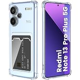Xiaomi Redmi Note 13 Pro Plus Kapak ile Uyumlu Kartlıklı Darbe Emici Şeffaf Silikon Kılıf