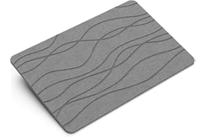 MERICARGO Badematte Stein Schnell Trocken, Kieselgur Badematte Schnelltrocknend, Stein Badematte rutschfest Steinmatte für Badezimmer, Super Saugfähige Badematte Groß, Badematte Grau