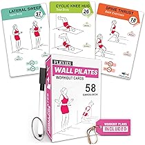 OnlinePilatesClasses Accesorios De Pilates Tarjetas Didácticas, Juego De 79 Cartas Ilustradas Para Todos Los Niveles, Guía De Entrenamientos De Fitness En Casa De Bajo Impacto Con Posturas Y Rutinas