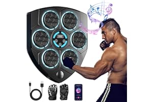 Oamger Music Boxing Machine, Boxmaschine mit Musik, LED Licht Bluetooth Musikboxing Maschine mit Boxhandschuhen, 9 Geschwindigkeitsmodi und Zählmodus für Erwachsene und Kinder