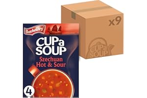 Batchelors Cup a Soup Szechuan Hot & Sour Instant Soup, 4 Sachets Per 92 g Box (Total 9 Boxes = 36 Sachets)