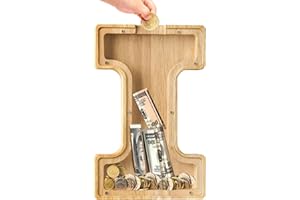 Bemaystar Wooden Letter-Money-Box Piggy-Bank Initial Letters Kids Money Box Coin Bank Birthday Gift