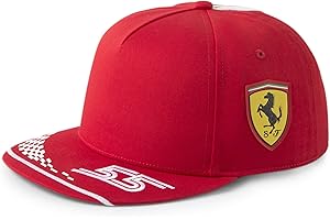 PUMA Casquette à visière Basse incurvée Scuderia Ferrari Replica Carlos Sainz Rosso Corsa Adult