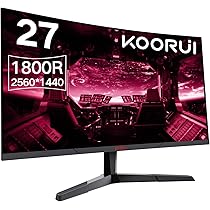 KOORUI Monitor gamingowy, 27”, zakrzywiona powierzchnia ekranu KOORUI Monitor gamingowy, 27”, zakrzywiona powierzchnia ekranu