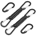 Ancable Heavy Duty Lanyard Keychain with Clips 2 Pack, Paracord Keychain Carabiner Clips with Locking D Ring Hooks Hangers for Keys, Tools, Backpack etc.
