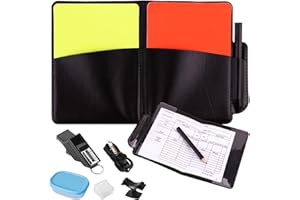 DEARBAG Conjunto de Árbitros, Juego de Silbato para Árbitro Profesional, Marcador Rojo y Amarillo, Tarjetero, Silbato con Pinza para el Dedo y Funda Protectora para Partidos de Fútbol y Deportes