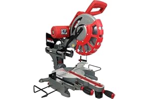 LUMBER JACK 12" Sliding Compound Mitre Saw, 305mm Double Bevel Action with 2000W Motor 240V, 45 Degree Bevel 4500RPM Includes 60T Blade