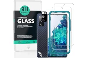 ‎IBYWIND Ibywind Ochraniacz ekranu do Samsung Galaxy S20 FE 4G/5G,[2 Sztuki] z Zestaw łatwej instalacji,Osłona obiektywu aparatu(materiał metalowy),Naklejki z włókna węglowego