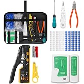 SGILE RJ45 Complete Crimping Tool Kit, Cat5 Cat6 Cat7 Multifunction Integrated Machine, Computer Maintenance LAN Cable Test S