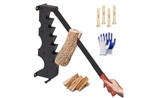 Todeco Fendeuse de Bois de Chauffage Murale, Fendeur de bûches manuel avec gants, Fendeuse de Bûches Manuelle Portable Pour la Maison, cheminée, le Camping, Barbecue Jardin