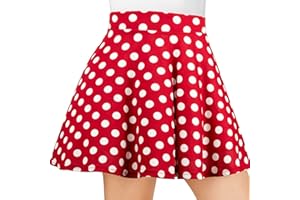 DRESHOW Podstawowa Solidna Rozciągnięta Rozkloszowana Casualowa Mini Spódniczka Spódnica dla Kobiet i Dziewcząt