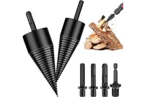 Herbst Holzspalter Bohrer 50mm + 32mm Bohrkegel Holzspalter mit 4 Bohrgriffe, Kegelspalter Bohrmaschine Spaltkeil für Holz