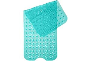 CREACLOUD Alfombra Antideslizante para Bañera y Ducha 100x40cm - 200 Ventosas Ultra-Fuertes, Material Suave Antibacterial, Lavable a Máquina, Color Anti-Manchas - Seguridad Familiar y Diseño Moderno(Verde)
