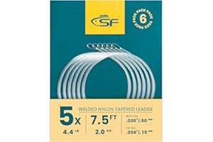 SF 6 Pcs Pre Knotted Nylon Fly Fishing Line 2.3m 2.7m 3.6m 0x1x2x3x4x5x6x7mm