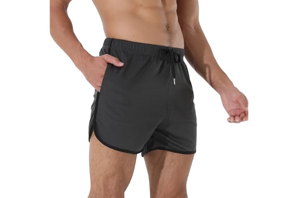 Adigaber Pantalon Court de Sport pour Homme - Séchage Rapide, Respirant avec Poches - Short d'Été