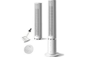 Midea MTF25FRWUK 40'' Tower Fan for Bedroom, 9m/s Powerful Cooling, Omni Remote, 90° Oscillating with Innovative Detachable &