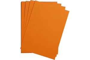 Clairefontaine 975266C Paquet Papier Maya - 25 Feuilles Papier Dessin Lisse Clémentine - A4 21x29,7 cm 185g - Idéal pour le Dessin et les Activités Créatives