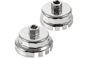 Esoldnic 64mm-65mm 14 Flute Oil Filter Wrenches [2-Pack] for 1.8L and 2.0L-5.7L Engines High Carbon Steel Oil Filter Removal Tool Set Oil Filter Socket Compatible with Toyota Corolla Prius Lexus etc