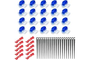 FEBSOW Juego de 20 conectores de cable para robot cortacésped, 20 clavos para robot cortacésped, cable de limitación impermeable, con relleno de gel, compatible con todos los robots cortacésped de jardín