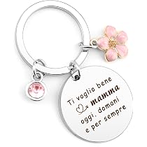Geschenkset Für Mama – Schlüsselanhänger ‚Ich Liebe Dich‘ + Grußkarte Mit Umschlag (italienisch) – Für Muttertag, Geburtstag, Valentinstag