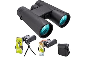 KUJOONUR 12x42 HD Binoculars for Adults, High Power Optical Binocular with Large View, Clear Low Light Night Vision, Powerful Professional Compact Binoculars for Bird Watching Hunting Stargazing Travelling