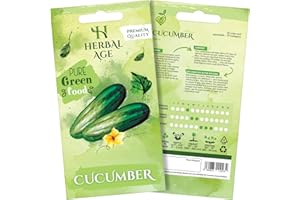 HERBAL AGE Grow Your Own Kits, Cucumber Vegetable Seeds for Planting UK, 75 Plants Heirloom Seed Box, Plant Seeds Indoor & Outdoor UK, Garden Gifts for Women, Man, Kids, Salad and Vegs Lovers