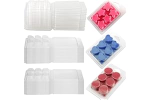 Pvczool Lot de 60 Contenants de de Cire - 6 Moules de de Cire Vides en Plastique Transparent - pour Tartelettes.