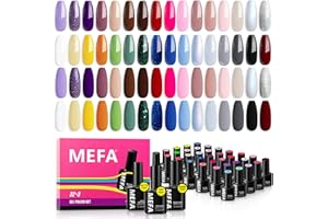 MEFA Smalto Semipermanente Unghie, 35PCS Kit Semipermanente Unghie con Base Coat e Glossy & Matt Top Coat, Smalto per Unghie in Gel UV LED Professionali Kit