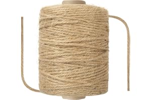 NorthPada 3 mm x 100 Meter Jute Schnur Hanf Seil Sisal Saite für Kunsthandwerk, Garten, Künste, Verpackung, Bindung, Katzenkratzer Post Baum