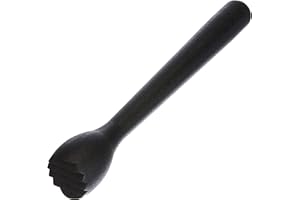 Garnet 2003 Pilon en plastique pour bar avec les pointes – Noir – pour presser le citron ou pour piler dans le verre – 1 pz-Made in Italy