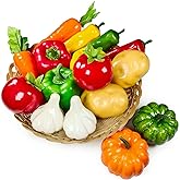 Lorigun 16 Pcs Artificial Vegetable Simulation Vegetable Set for Kitchen Decor Home Decor Realistic Fake Vegetables Decoratio