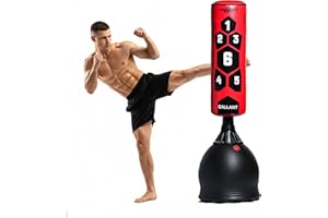 Gallant 5.5ft Free Standing Punch Bag-Heavy Duty Pedestal Stand Boxing Bag for Kickboxing Martial Arts MMA Dummy Muay Thai Home Gym Training Equipment for Men and Women