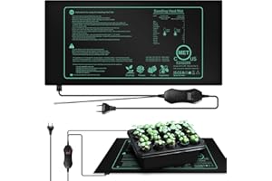 BYZESTY Tappetino riscaldante per piante con termostato, tappetino riscaldante con termostato, tappetino riscaldante digitale, serra, per piantine, germinazione, crescita 10 x 20,75 pollici