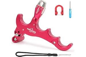 SHARROW Tir à Arc Décocheur Release Aids Arc Compound 4 Doigts Dégagement du Pouce Alliage d'aluminium Aides à la Libération Arc à poulies avec Métal D Loop