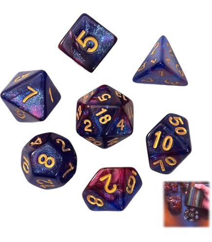 Lot De 21 Dés Polyédriques Double Couleur - D20 D12 D10 D8 D6 D4 Pour Jeux De Rôle