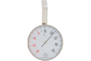 TFA Dostmann Analog fönstertermometer, 14 5003, i tvåfärgad skala i rostfritt stål, väderbeständig, silver, (L) 75 x (B) 28 x (H) 126 mm