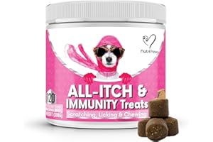 NutriPaw All-Itch Immunity Treats For Dogs - Soothe Itchy Paws, Eyes, Ears, Skin - Stop Itching, Licking, Scratching - Perfect for Small, Medium & Large Dogs - Supports Seasonal Itching