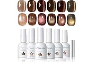 PEACECOLOR 6 färger Cat Eye Gel Nagellack Kattenöga med Magnet
