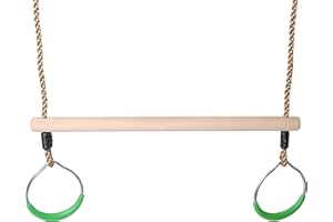 OTITU Anneaux d'escalade pour Enfants pour Balançoire De Jardin Enfants, Balançoire De Jeu Balançoire - Anneaux De Gymnastique en Corde pour Enfants Anneaux De Gym Pomme Verte