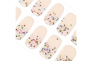 ‎DANNI & TONI DANNI & TONI Halb ausgehärtete Gel Nagelfolien (Alluring) farbig Glitzer Pailletten Glänzend uv Gel Nagelfolie Nagelsticker Nageldesign Nagelfolie Selbstklebend Wraps 28 Aufkleber