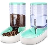 Automatic Feeding 3.8L with Shovel, Drinking Water Dispenser 3.8L Automatic Dry Food Dispenser Feeding Station for Dogs, Cats