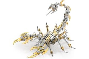 Metalkitor Scorpion 3D-pusselkit i metall för vuxna tonåringar – 454 st – mekaniska monteringsmodeller – 4 timmar att bygga