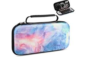 TiMOVO Carrying Case Compatible with Nintendo Switch OLED 2021 & Switch, Durable Hard Shell Game Storage Handbag Portable Travel Bag PU Pouch with Pocket for 10 Game Cards & Accessories
