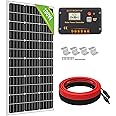ECO-WORTHY Kit Pannelli solari 100 Watt 12V + regolatore di Carica 20A per Sistema di batterie off-Grid 12 Volt per Camper