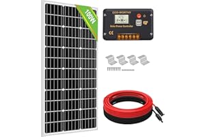 ECO-WORTHY 100 Watt 12V Solar Panels Kit + 20A Charge Controller for Off-Grid 12 Volt Battery System
