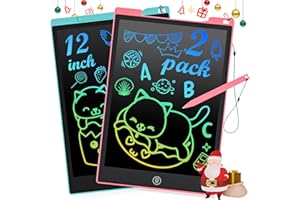 RaceGT [2 sztuki] Kolorowy tablet LCD do pisania, 12-calowa magiczna tablica dla dzieci, tablet graficzny, zabawki dla dzieci w wieku 3 4 5 6 7 8 9 lat-niebieski+różowy